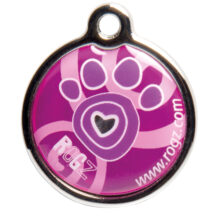 RogZ ID Tag Small Metal Pink Paw