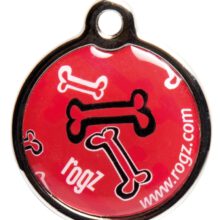 RogZ ID Tag Small Metal Red Rogz Bone