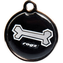 RogZ ID Tag Large Metal Black Bone