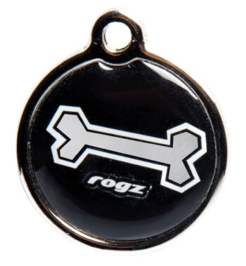 RogZ ID Tag Large Metal Black Bone