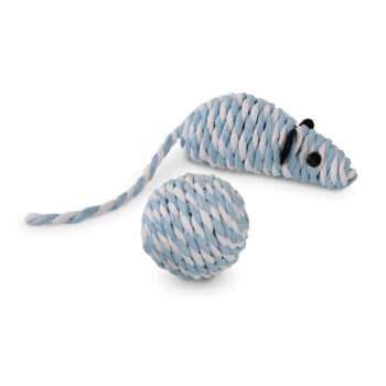 Paper Rope Mouse Ball blue/white
