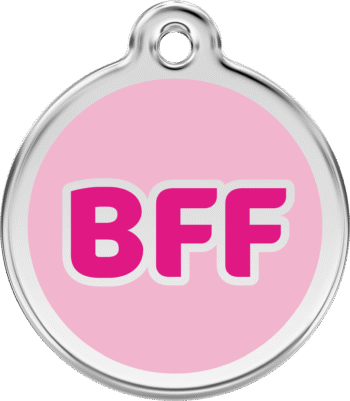 Dierenpenning luxe "Best Friend " Pink